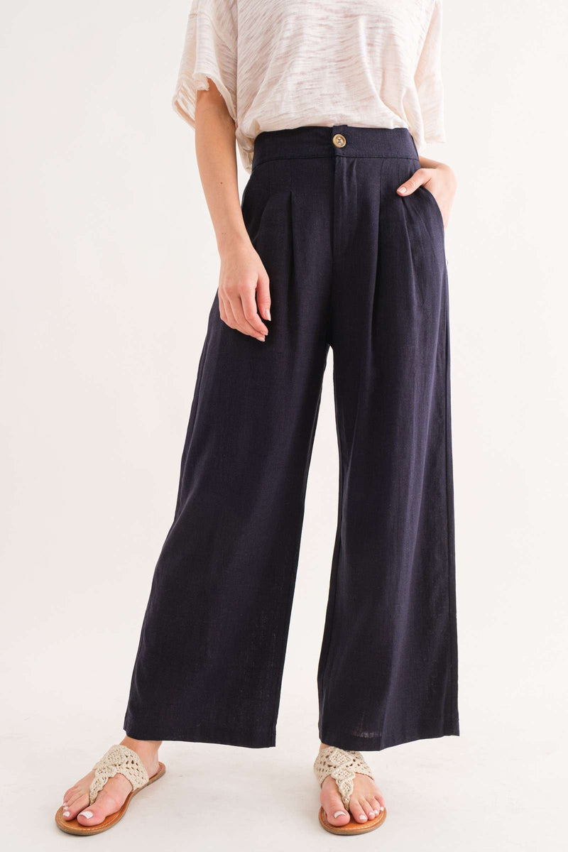 Toddy Pleated Detail Wide Leg Pant