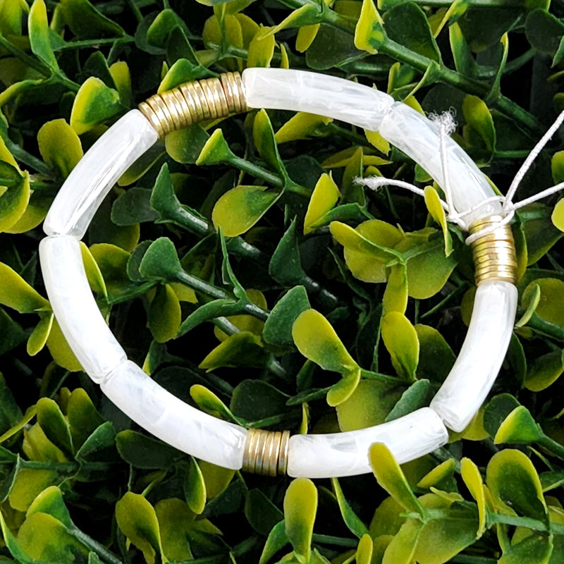 KP Thin White Translucent Single Bracelet