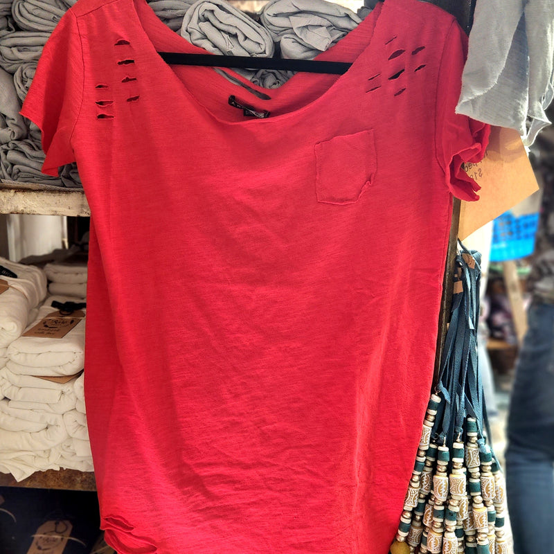 ARB Red Distressed Top