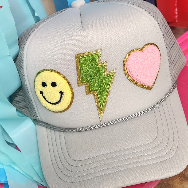 Grey Emoji Patch Hat