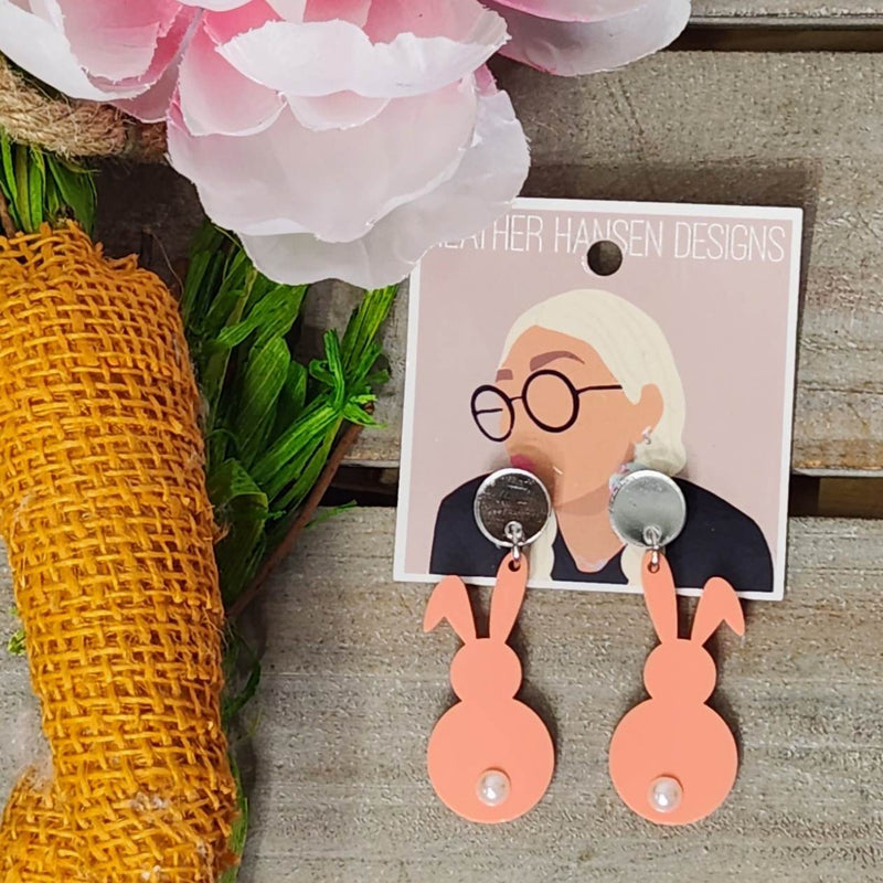 HH Bunny Earrings - Coral