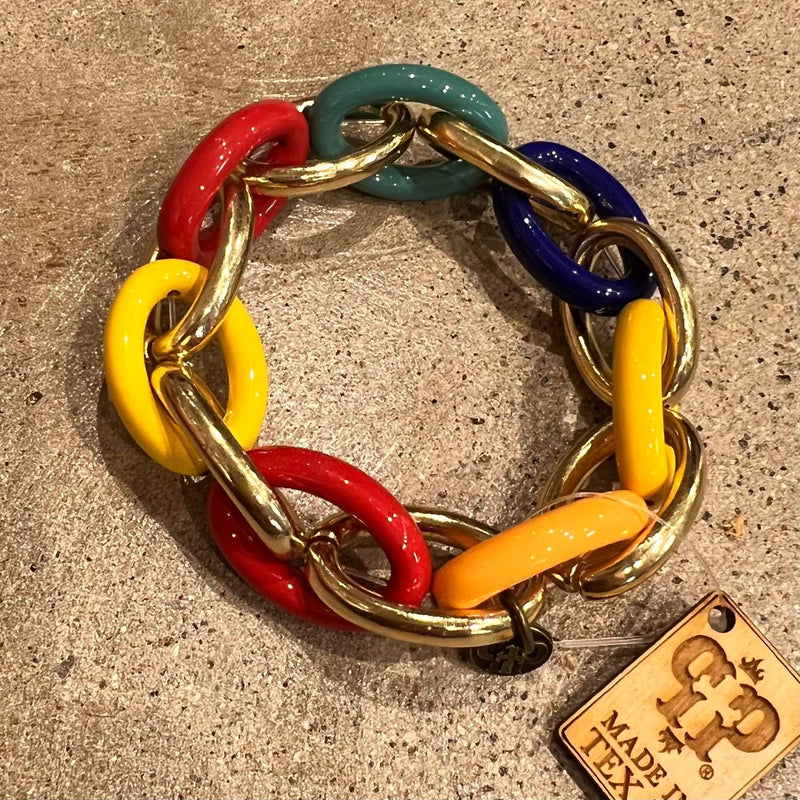 PP Rainbow Link Stretch Bracelet