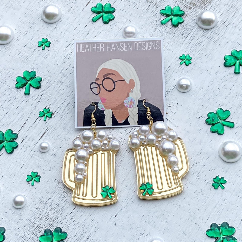 HH Bubbly Clover Beer Earring